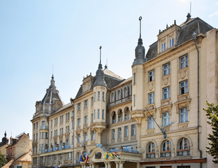 Fototapeta na wymiar Kossuth square in Debrecen in Debrecen. Hungary