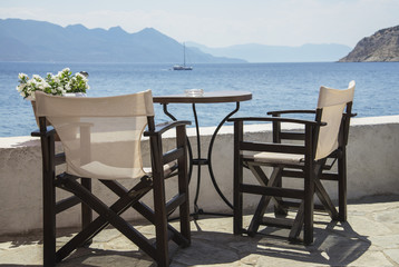 seascape with chairs