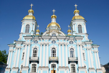 Fototapeta na wymiar St. Nicholas Naval Cathedral, St. Petersburg.