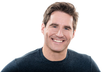 Fototapeta premium mature handsome man blue eyes smiling portrait