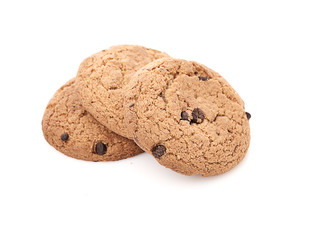 oat cookies on white background