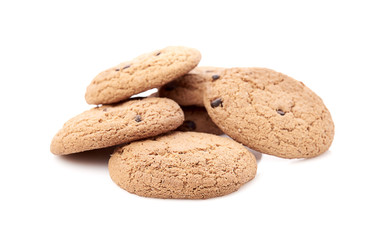 oat cookies on white background