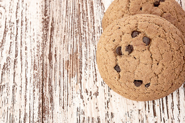oat cookies on wooden table