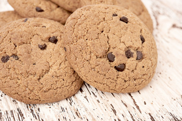 oat cookies on wooden table