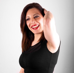 Studio shot of a woman on white background