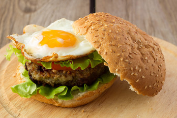 Burger with fried egg