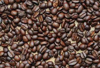 Background of roasted coffee beans
