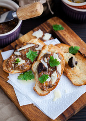 Mushroom and parmesan bruschetta