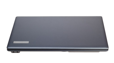 Electronic collection - Closed modern laptop top view isolated o