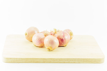 Onion  on wood  background