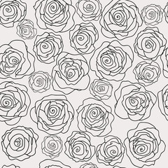 Seamless floral pattern with roses - 80740381