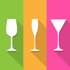 Wine glass icons great for any use. Vector EPS10.