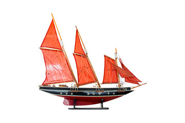 wood model barque, a type of sailing vessel, asia