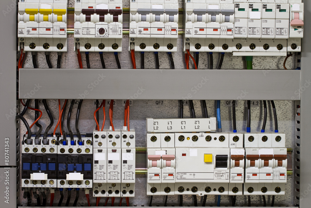 Poster Control panel with static energy meters and circuit-breakers - f