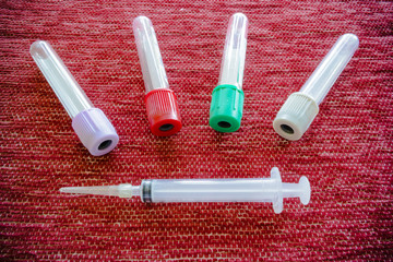 Syringe , needle and blood tube,Medical laboratory