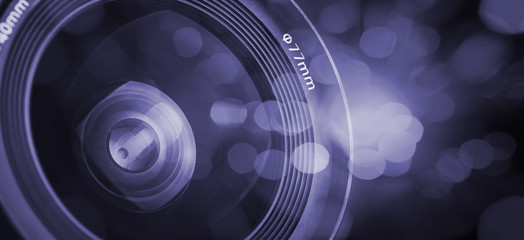 Closeup of a photographic lens