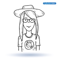 hipster style, hand drawn illustration.