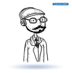 hipster style, hand drawn illustration.