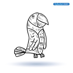 Parrot icon hand drawn vector illustration.