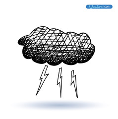 Thunder cloud, Weather Icons. vector illustration.