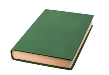 Closed green book isolated