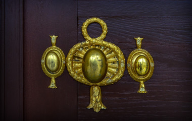 Old decorative golden door knob