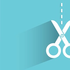 scissors and cut line