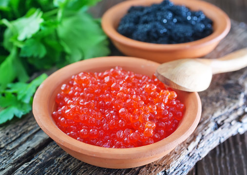 black and red caviar