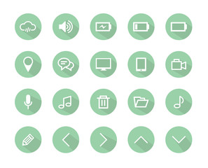 flat icon green color, flat icons, icons set, icons vector