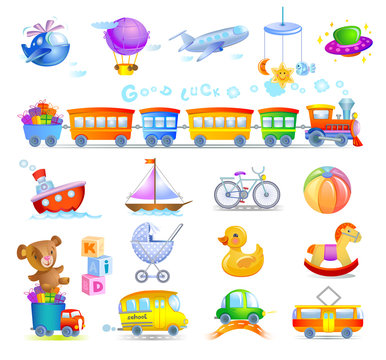 Variety of childrens toys