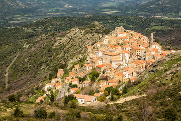 Fototapeta premium Village of Spelonato in Balagne region of Corsica