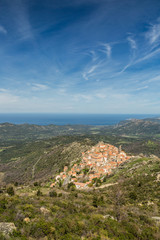 Fototapeta na wymiar Village of Spelonato in Balagne region of Corsica