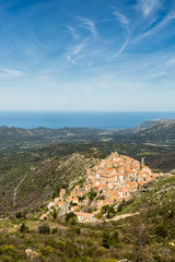 Fototapeta na wymiar Village of Spelonato in Balagne region of Corsica