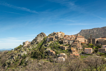 Obraz premium Village of Spelonato in Balagne region of Corsica