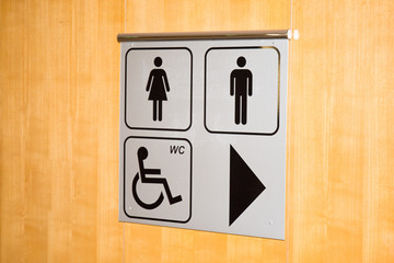 Man Woman Handicap disabled Sign toilet