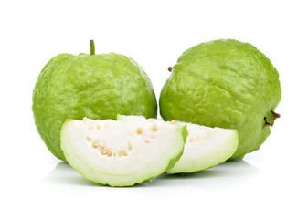 fresh guava fruit on a white background