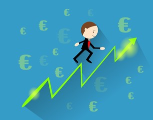 Profit curve with businessman