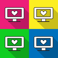 computer icon icons set great for any use. Vector EPS10.