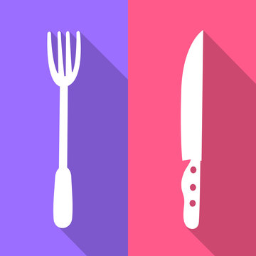 fork and knift icons set great for any use. Vector EPS10.