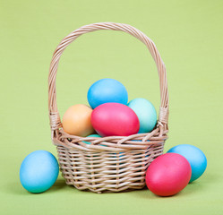 Easter eggs and basket
