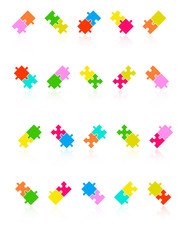 Jigsaw Puzzle Pieces Collection Set Vector