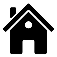 vector black house icon on white background.