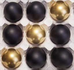 Easter gold and black eggs