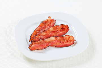 Fried bacon strips