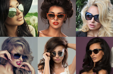 Fashion portrait of beautiful woman with sunglasses