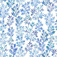 Watercolor blue flora.