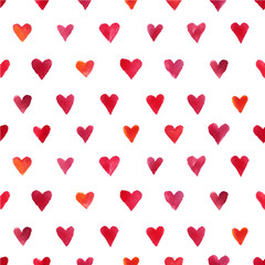 Watercolor hearts pattern