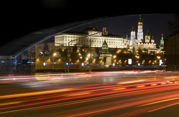 Fototapeta na wymiar Вид на Кремль ночью