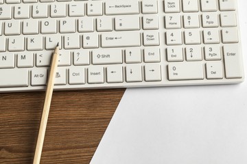 Laptop. Laptop and pencil, blogger instrument