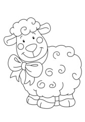coloring book with a lamb